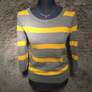 Yellow and gray striped sweater